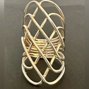 Silver wire geometric design ring
